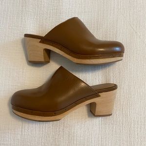 Madewell Brown Leather Clog Mules